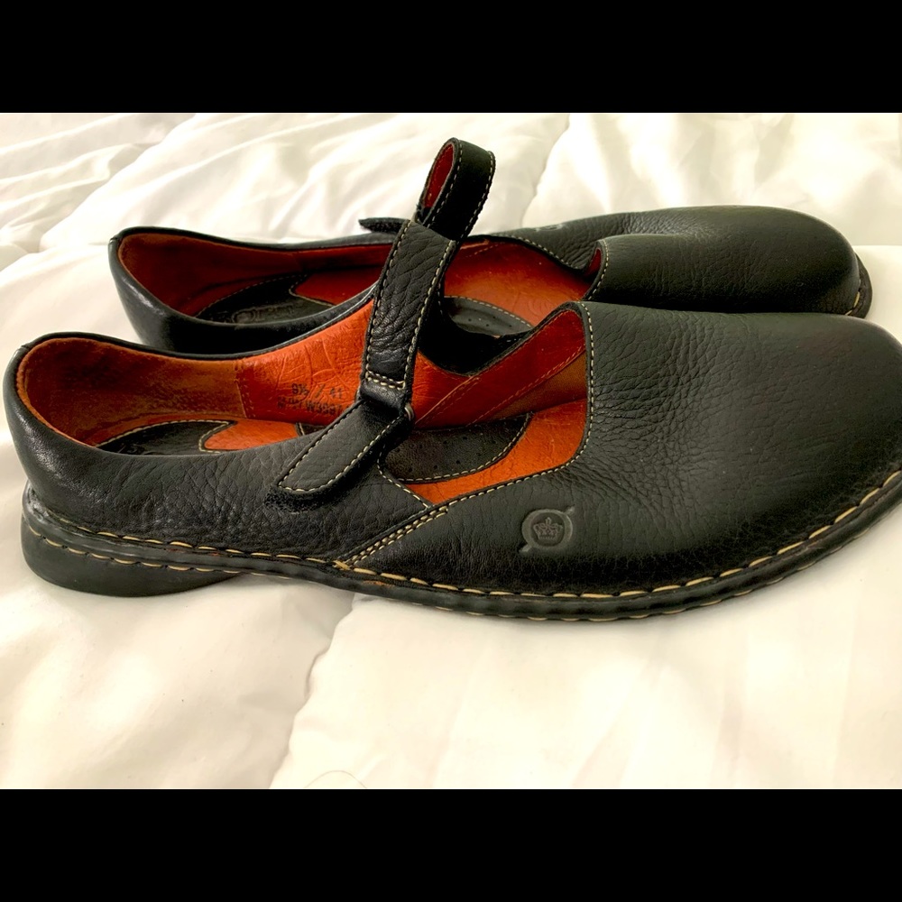 Børn black leather Mary Janes